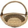 Handmade Cesta da giardino in vimini con manico ad arco Cestino rotondo in | Salice massiccio intrecciato a mano, prodotto in Lituania, 32 cm long, intreccio bicolore, raccolto, servizio del pane