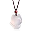 ReadJade Collana con ciondolo volpe in diaspro naturale talismano in giada | Fatto a mano, regalo di compleanno, collana con pendente, pendente portafortuna, calcedonio autentico