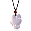 ReadJade Collana con ciondolo volpe in diaspro naturale talismano in giada | Fatto a mano, regalo di compleanno, collana con pendente, pendente portafortuna, calcedonio autentico