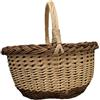 Handmade Cesto classico in vimini per la raccolta Grande cestino rettangolare | Salice massiccio intrecciato a mano, prodotto in Lituania, 37 x 26 x 29 cm, corpo tondeggiante, manico rinforzato, leggero