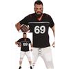 FIESTAS GUIRCA | Costume da Quarterback - Maglietta e Pantaloni - Costumi da Giocatore di Football Americano per Carnevale, Halloween e Feste Sportive - Ideale per Ragazzi e Adulti
