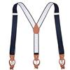BaronHong 3 clip e 6 bottoni elastici cinghie elastiche in pelle con retro a Y da uomo, confezione regalo