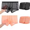 BIATWOWR Boxer Shorts Uomo Slip Vedere Attraverso Mesh Sexy Enhancing Pouch Biancheria Intima Gamba Corta M L XL 2XL 3XL