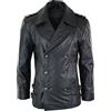 Infinity Leather Giaccone Lungo da Uomo in Vera Pelle Nera Stile Gotico a Doppio Petto nero 4xl