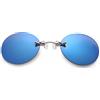 YAMEE Occhiali da sole rotondi con clip sul naso Matrix Morpheus Movie senza montatura con morsetto, 4 colori
