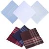 TRKETK 6 Pezzi Fazzoletti da Uomo, Set di Fazzoletti da Uomo Morbidi Grandi Fazzoletti in Cotone Fazzoletto Classici A Righe Fazzoletto da taschino Quadrata per Matrimoni, Balli di Fine anno, Feste