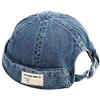 GEGEEN DOMOG Berretto da uomo e donna, in denim, senza orlo, con polsino arrotolato, stile marinaio, stile retrò, regolabile