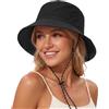 Durio Cappello da pioggia da donna, impermeabile, cappello da pescatore, cappello da pescatore, cappello da sole da donna, pieghevole, portatile, cappello estivo