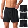 ZAKASA Boxer Larghi Uomo bambù: Mutande Uomo con 2 Bottoni Senza Etichette | Elastica da 3.5 CM Morbido Traspiranti Tinta Unita per Casa Quotidiano M-3XL Pacco da 3