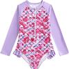WYTbaby Costume da bagno da bambina, a maniche lunghe, a sirena, costume intero estivo da 3 a 8 anni