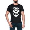 Luxogo Teschio della Banda Musicale dei disadattati Uomo Nero T-Shirt Maglietta Maniche Corte Men's Black T-Shirt