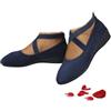 POIOZXD Scarpe da donna comode, con cinturino incrociato elastico, con zeppa, ballerine estive da donna con supporto per arco plantare