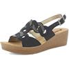 inblu Sandali Con Tomaia Traforata E Zeppa Leggera, Plantare Anatomico In Vera Pelle Sandali a ciabattaDonna
