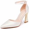 Coutgo Donne Chiuse Pizzo Dita Pompe Fibbie alla Caviglia Strap D'Orsay Tacchi Elegante Dressu Scarpe