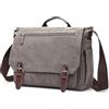 DORRISO Uomo Borsa Tracolla Grande Sacchetto Messaggero per 14 Pollici Computer Sacchetto con Manico per Viaggio Sportiva Quotidiano Lavoro Casuale Scuola Vintage Uomo Tela Borsa Spalla Grigio