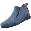 Generisch Scarpe sportive da uomo, estive - stivaletti con cerniera, scarpe ortopediche in pelle, taglie grandi, antiscivolo, per il tempo libero, classiche a mezza altezza