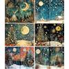 Craft Kreatively Carta di riso per decoupage con foresta natalizia, 21 x 26,5 cm, 6 fogli, 6 disegni unici, versatili disegni natalizi per progetti artistici e artigianali CRAFT KREATIVELY