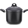Pensofal Pentola PastaSì Single BioStone con coperchio colapasta 2 manici rivestimento effetto Pietra in alluminio antiaderente da induzione diametro 18 cm 3 litri