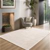 the carpet Janelle elegante di alta qualità in viscosa per soggiorno, tappeto a pelo corto intrecciato a mano con qualità premium, facile da pulire, resistente ai colori, crema, 160 x 230 cm