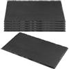 CHEUKYIU 6 piatti da 25 x 15 cm, in ardesia naturale, piatti rettangolari in ardesia per bistecca antipasto sushi