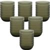 cecaro group - Set 6 Bicchieri in Pasta di Vetro Colorata 260 ml (Grigio fumé)