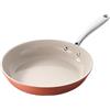 Redchef Padella a induzione da 24 cm, rivestimento antiaderente in ceramica, con manico in acciaio inox, senza PTFE, senza PFOA, senza PFAS, adatta al forno, lavabile in lavastoviglie, arancione