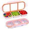 AOOTE Contenitori Snack in Acciaio Inossidabile a 3 Scomparti con Coperchi | Contenitore per Snack in Acciaio Inox,Scatola per Alimenti a Compartimento,Lavabile in Lavastoviglie,per Scuola, Lavoro