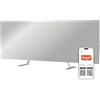 JOULE Production Stufa Elettrica Intelligente 700W - Riscaldatore a Infrarossi & Convettore in Vetro Temperato, a Basso Consumo & Silenziosa, Controllo App, Portatile e da Parete, Argento, Made in UE