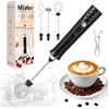 TNSLAND Montalatte Elettrico Ricaricabile, Potente Frullatore in Acciaio Inox | Testa Portatile Schiumalatte per Caffè, Latte, Cappuccino, Matcha, Cioccolata Calda