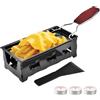 BORDEAG Mini Griglia per Raclette Set, Raclette Al Formaggio, Mini Raclette Set, Portatile con Manico Pieghevole, per Formaggio Fuso, Cioccolato Nero