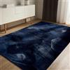 benuta Basic Tappeto salotto Furry - Blu scuro 200x290 cm - Soffice salotto - Retro antiscivolo - Lavabile - Compatibile con riscaldamento pavimento