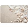 OnlyWow© Tappetino Bagno Tappeto Doccia Bath Mat Antiscivolo Moderni | 60x40 cm - Rettangolare - Decorazioni Memory Foam Lavabile Tappeti Conchiglie - Stelle marine - Spiaggia