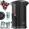KESSER Bollitore per vin brulé da 6,8 L in acciaio inox con 10 bicchieri con termostato vin brulè distributore automatico di acqua calda, indicatore di riempimento, rubinetto, nero