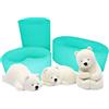 Xidmold Set di 3 stampi in silicone a forma di orso polare in silicone, fatti a mano