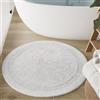 Wecon Home WECONhome Knut Tappetino da bagno, 80 cm rotondo, bianco | tappeto morbido in cotone tufted con bordura, antiscivolo e lavabile