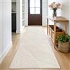Enyhom Tappetino a passatoia per corridoio, Beige per cucina, antiscivolo 80x240 cm, tappetino per corridoio lavabile, moderno, per ingresso, camera, soggiorno, motivo bohémien a foglia