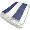 Home Tresor - Tenda da Sole per Esterno con Anelli e Ganci | Tenda da Sole Fantasia a Righe Bianco Blu per Verande Balconi Camper Misura cm. (140 x 250)
