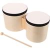 Beginner Wooden Bongos Drum Hand Percussion for Dance Party Use