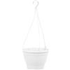 Greemotion Vaso fiori sospeso in plastica Lea, fioriera sospesa rotonda con gancio, vaso da appendere, diametro ca. 25 cm, altezza ca. 16,7 cm, bianco