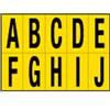 CARTELLI SEGNALATORI Foglio con 10 lettere autoadesivi da A a J nero/giallo 56x99mm 905AJ