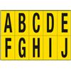CARTELLI SEGNALATORI Foglio con 10 lettere autoadesive da A a J nero/giallo 70x124mm 906AJ