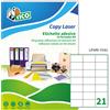 TICO Etichetta adesiva LP4W bianca 100fg A4 70x42,3mm (21et/fg) Laser Tico LP4W-7042