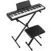 VEVOR Pianoforte Digitale a 61 Tasti Semipesati con Supporto Panca Sedile 128 Suoni e Ritmi, Connettività USB/MIDI, Leggio, Tasti Standard 22 mm, Doppia Alimentazione, Altoparlante Integrato, Nero