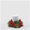 EDG Enzo De Gasperi Corona di Pino con Bacche Ø17 cm Verde Rosso - Decorazione Natalizia