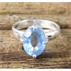 Anello Donna in Argento Sterling 925 con Acquamarina Naturale Ovale AGI 8.35 Ct