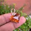 Chirag Gems 20 CT Naturale Arancione Zaffiro Taglio Fantasia Gemma 925 Solid Argento Pendant