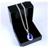 Naturale London Topazio Blu 13.95 KT Pera Gemma Certificato Raro Pendente Design