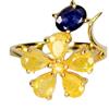Egemdiamond Anello In Argento Sterling 925 Zaffiro Blu Naturale Ovale 7x5mm Mis 9