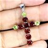 Gemsporium 925 Pendente Argento Sterling Rotondo Mozambico Granato Peridoto No USA Import