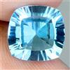 Gemsporium Cuscino Taglio Concavo Svizzero Blu Topazio 5.94ct 10.5mm Marvelous Gemma Full